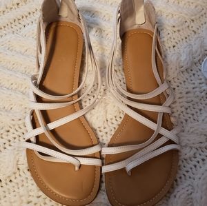 White strappy sandals